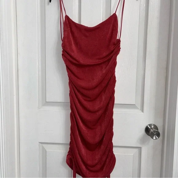 slim fit dress slacks Marilyn Red Midi Dress
